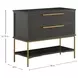 Riggs Sesame Black and Stained Gold 2 Drawer Nightstand