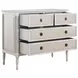Caroline Cerused White and Brown 4 Drawer Chest