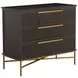 Riggs Sesame Black and Stained Brass 3 Drawer Chest
