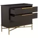 Riggs Sesame Black and Stained Brass 3 Drawer Chest