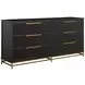 Riggs Stained Gold and Sesame Black 6 Drawer Dresser