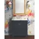 Schaffer Matte Navy Lacquer Carrera Marble Top Bath Vanity