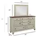 Homestead Pine Cornsilk 7 Drawer Ellesmere Dresser with Rectangular Landscape Mirror