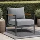 Crown Dark Gray Upholstered Outdoor Club Chair