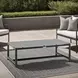 Crown Black and Natural Outdoor Rectangular Glass Top Cocktail Table