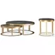 Lunsford Graphite Scagliola And Burnished Gold Leaf Nesting Occasional Table Set