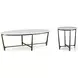 Wilcox Arctic White Scagliola And Bronze Occasional Table Set