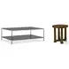 Asher Smoke Grey Glass And Brass Occasional Table Set