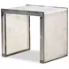 Grand Tour Furniture White and Silver Rectangular Quartz Top Samantha Lamp Table