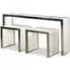 Grand Tour Furniture White and Silver Rectangular Quartz Top Samantha Console Table