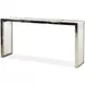Grand Tour Furniture White and Silver Rectangular Quartz Top Samantha Console Table