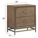 Lindon Belgian Wheat and Coffee Bean 2 Drawer Nightstand with USB Charging