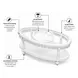 Monaco Blanc Oval Glass Top Coffee Table with Palms Insert