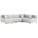 Mila Beige 5 Piece Modular Sectional with LAF Chaise and Pillows