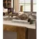 Melange Rich Golden Brown and White Rectangular Marble Top Mulholland Console Table