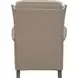 Shasta Linen Gray Push Thru The Arms Recliner with Nailhead Trim