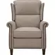 Shasta Linen Gray Push Thru The Arms Recliner with Nailhead Trim