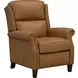 Shasta Elwood Cider Leather Push Thru The Arms Recliner with Nailhead Trim