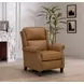Shasta Elwood Cider Leather Push Thru The Arms Recliner with Nailhead Trim