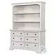 Olivia Brushed White Hutch and Bookcase with 3 Shelves
