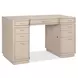 Marlowe Polished Limestone Leather 50" Executive Desk