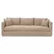 Stitch and Hand Upholstery Camel Performance Fabric 96" Plinth Base Siena Sofa
