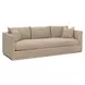 Stitch and Hand Upholstery Camel Performance Fabric 96" Plinth Base Siena Sofa