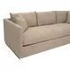 Stitch and Hand Upholstery Camel Performance Fabric 96" Plinth Base Siena Sofa
