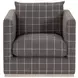 Siena Gray Plinth Base Swivel Club Chair