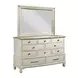 Litchfield Sunwashed and Brown 10 Drawer Cotswold Dresser with Rectangular Mirror