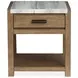 Plum Creek Sierra Brown Rectangular Marble Top End Table