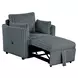 Denholme Dark Gray Sleeper Chair with Pull Out and USB Charging