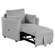 Denholme Gray Sleeper Chair with Pull Out and USB Charging