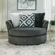 Loughlin Gun Metal Upholstered Swivel Chair