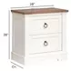 Crownfall Whisper White and Cerused Nutmeg 2 Drawer Nightstand with USB Charging