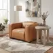 MS Rich Brown Caramel Leather Fresco Power Recliner with Power Headrest