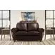 Brookstone Chocolate 61" Leather Loveseat with Nailhead Trim