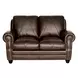 Brookstone Chocolate Leather Living Room Set with Nailhead Trim