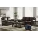 Brookstone Chocolate 61" Leather Loveseat with Nailhead Trim