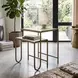 Sonoma White and Gold Rectangular Glass Top Nesting Side Table