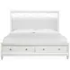 Springhouse Whisper White and Gray King Upholstered Storage Panel Bed