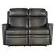 Hamilton Grey Leather 56" Power Reclining Loveseat with Power Headrest