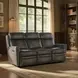Hamilton Grey Leather 79" Power Reclining Sofa with Power Headrest