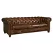 Chester Dark Walnut Leather Stationary 94" Sofa