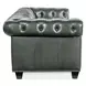 Charleston Black Tufted Leather 96" Sofa