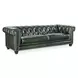 Charleston Black Tufted Leather 96" Sofa