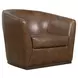 Fairfax Dark Brown Upholstered Swivel Chair