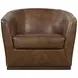 Fairfax Dark Brown Upholstered Swivel Chair