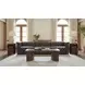 Savion Grandier Bellagio Gravel Leather 124" Power Reclining Sofa With Power Headrest