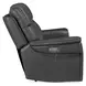 Celeste Sahara Dorian Gray Leather Zero Gravity Power Reclining 66" Loveseat With Power Headrest